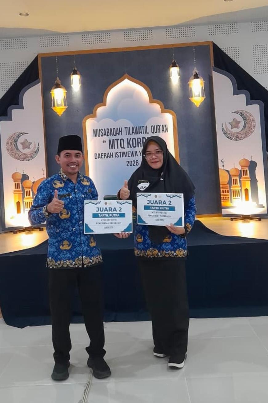 Sekretaris Biro Humas Badko TKA-TPA Gunungkidul Raih Juara 2 Tartil Putra MTQ Korpri DIY 2026